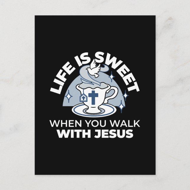 Postal Arte de vida fiel - Equipo con cruz y paloma (Anverso)