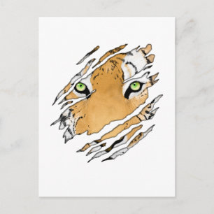 Postal Arte de vida silvestre Tiger Face