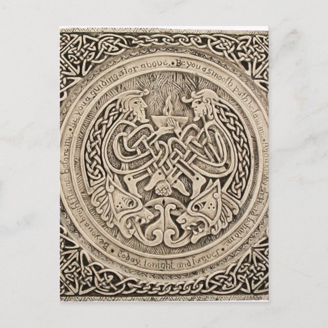 POSTAL ARTE DE VINTACIÓN DE LA LLAMA CELÁTICA (Anverso)