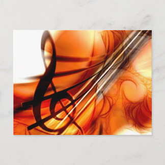 Postal Arte de violín abstracto