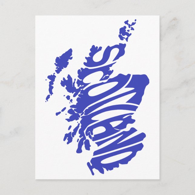 Postal Arte de Word de Silhouette de Escocia (Anverso)