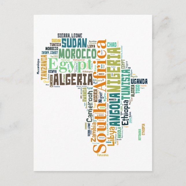 Postal Arte de Word en África (Anverso)