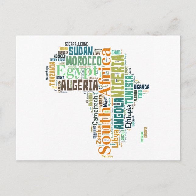 Postal Arte de Word en África (Anverso)