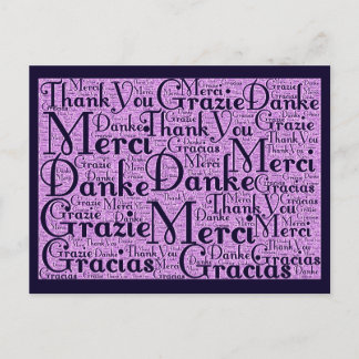 Postal Arte de Word: Gracias en varios idiomas - Marina R