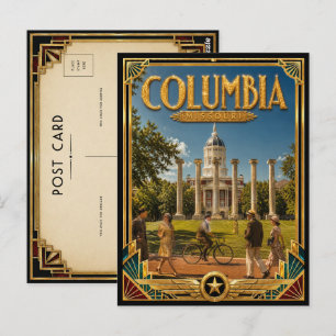 Postal Arte Deco Antiguo de Época Dorada de Columbia Miss