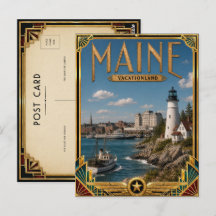 Arte Deco Antiguo de Maine Edad de Oro