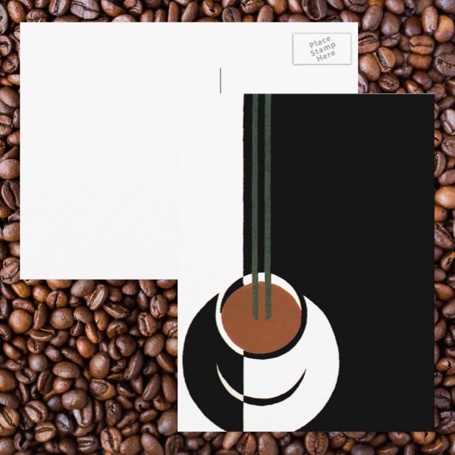 Postal Arte Deco Antiguo, Taza de Café con Vapor (Subido por el creador)