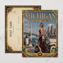 Arte Deco Dorado de Michigan Vintage