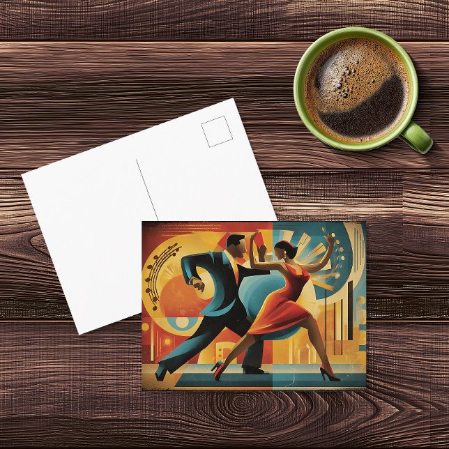 Postal Arte Deco Moderno Bailarines de Tango (Subido por el creador)
