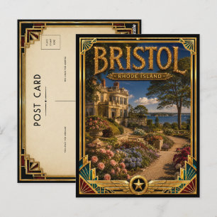 Postal Arte Deco Vintage de la Edad de Oro de Bristol Rho
