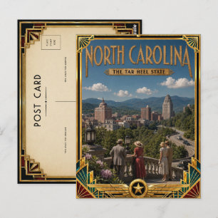 Postal Arte Deco Vintage de la Época Dorada de Carolina d