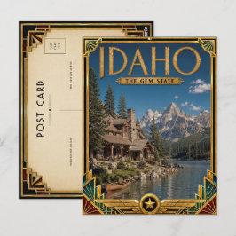Postal Arte Deco Vintage de la Época Dorada de Idaho