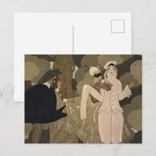 Postal Arte Deco Vintage, Sorpresa de George Barbier