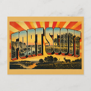 Postal Arte del acantilado del río de la pradera de Fort 