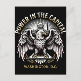 Postal Arte del Águila Calva Poder en la Capital Washingt