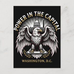 Postal Arte del Águila Calva Poder en la Capital Washingt