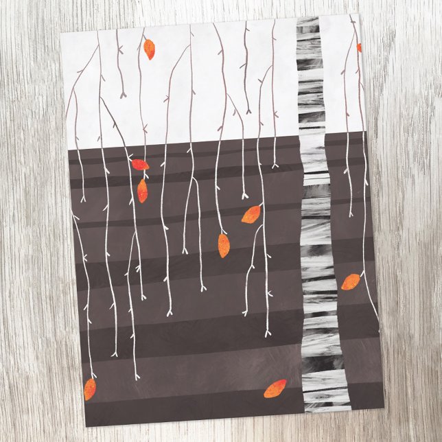 Postal Arte del árbol del paisaje invernal (Subido por el creador)