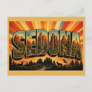 Postal Arte del bosque del cañón de roca roja de Sedona A