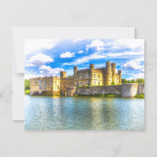 Postal Arte del castillo inglés mediterráneo