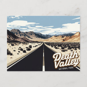 Postal Arte del desierto en la autopista de Death Valley