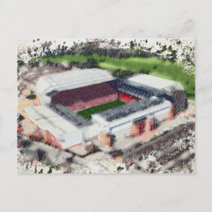 Postal Arte del Estadio de Fútbol - Liverpool, Inglaterra