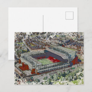 Postal Arte del Estadio de Fútbol - Liverpool, Inglaterra