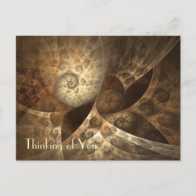 Postal Arte del fractal del canela y del jengibre (Anverso)