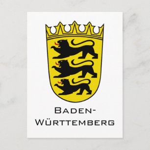 Postal Arte del Gran Escudo de Armas del Estado de Baden-