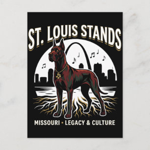 Postal Arte del legado cultural del Gran Danés de St. Lou