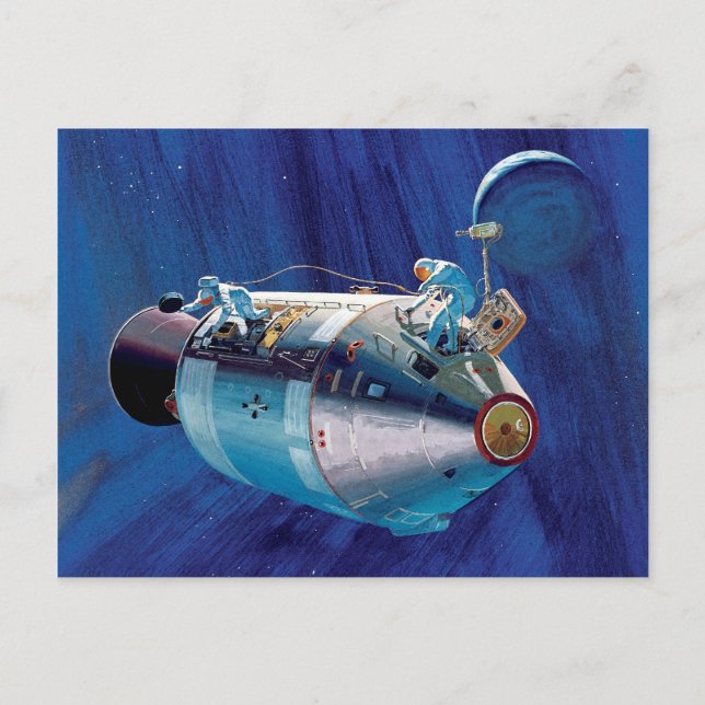 Postal Arte del Módulo de Comando y Servicio Apollo 15 de (Anverso)