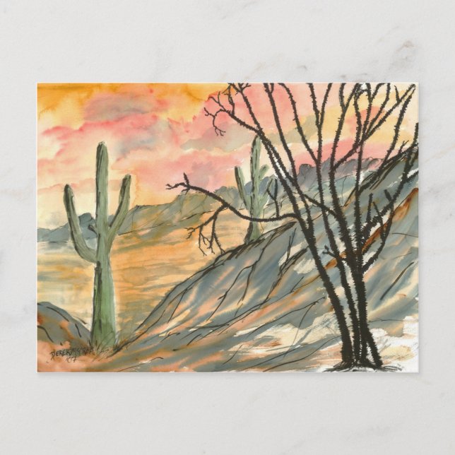 Postal arte del paisaje del suroeste de arizona (Anverso)