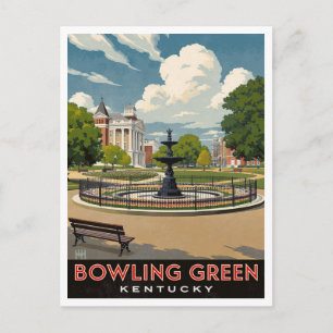 Postal Arte del Parque de la Fuente de Bowling Green Kent