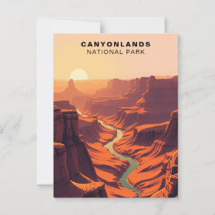 Postal Arte del Parque Nacional Canyonlands EE. UU.