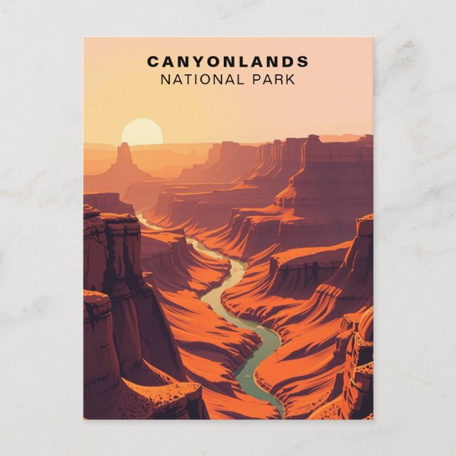 Postal Arte del Parque Nacional Canyonlands EE. UU. (Anverso)
