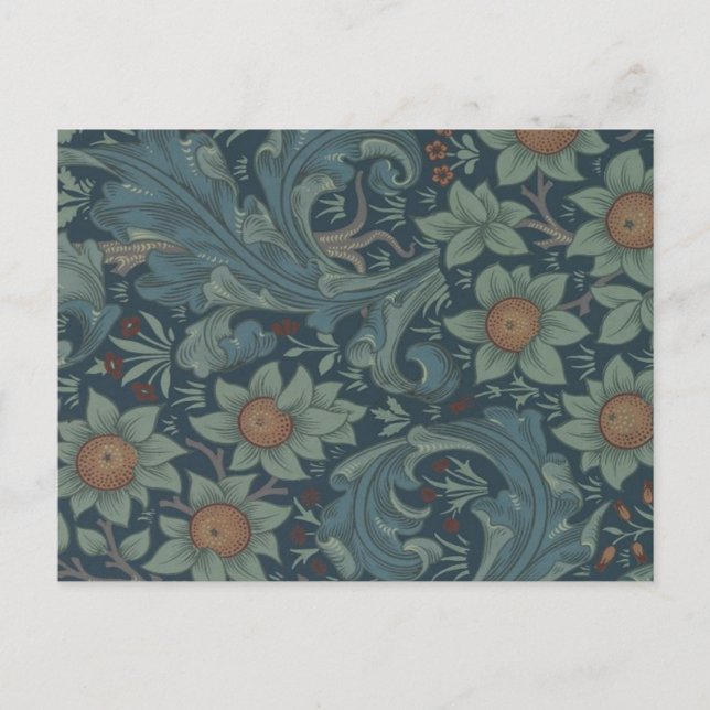 Postal Arte del patrón de William Morris Orchard (Anverso)
