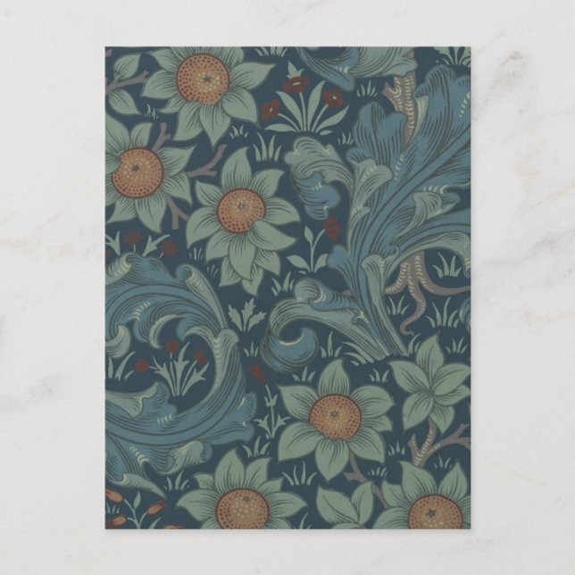 Postal Arte del patrón de William Morris Orchard (Anverso)