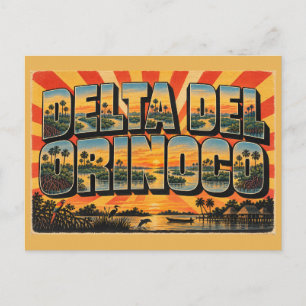 Postal Arte del pueblo de zancos de los humedales del del