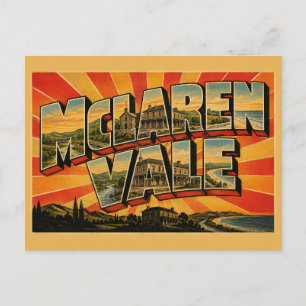 Postal Arte del pueblo patrimonial de McLaren Vale, Austr