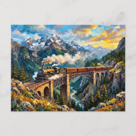 Postal Arte del Puente Viaducto de la Montaña del Tren de