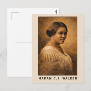 Postal Arte del retrato de Madam C.J. Walker