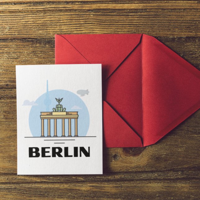 Postal Arte del Skyline de Berlín vintage (berlin germany vintage travel postcard)