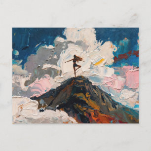 Postal Arte del Yoga: Belleza Equilibrada (Pintura al Óle