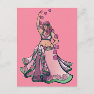 Postal Arte del Zodíaco Diosa Bailarina de Vientre Tauro