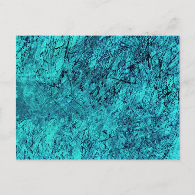 Postal Arte digital azul con muchas líneas mixtas/laberín (Anverso)