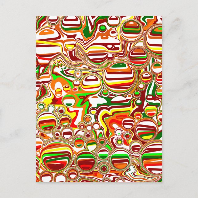 Postal Arte digital de burbujas retro (Anverso)