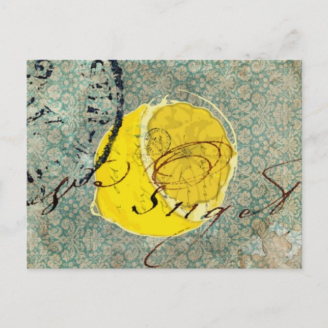 Postal Arte digital de limón (Anverso)