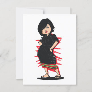 Postal Arte digital de niña tribal Angami Naga