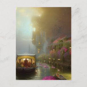 Postal Arte digital del canal de las flores