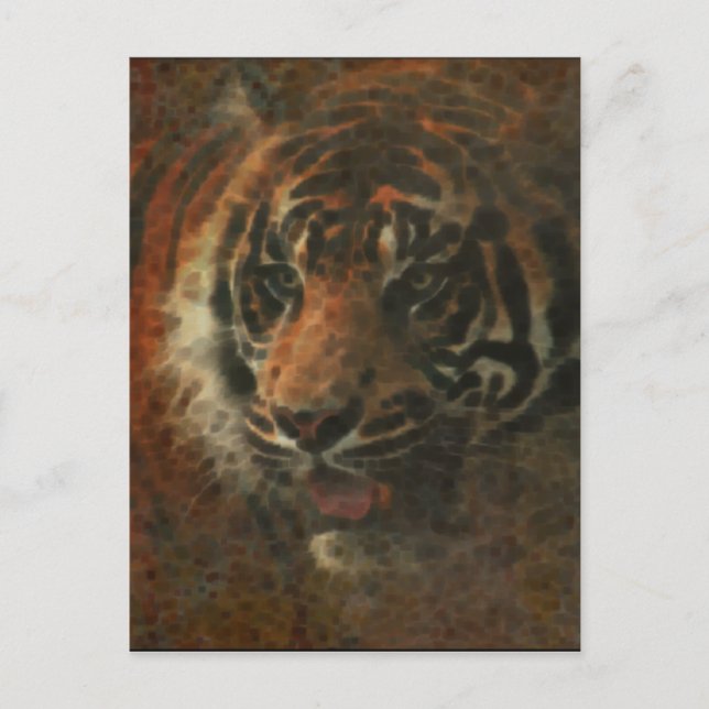 Postal Arte digital tigre (Anverso)