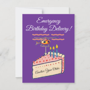 Postal Arte divertido de entrega de pastel de cumpleaños